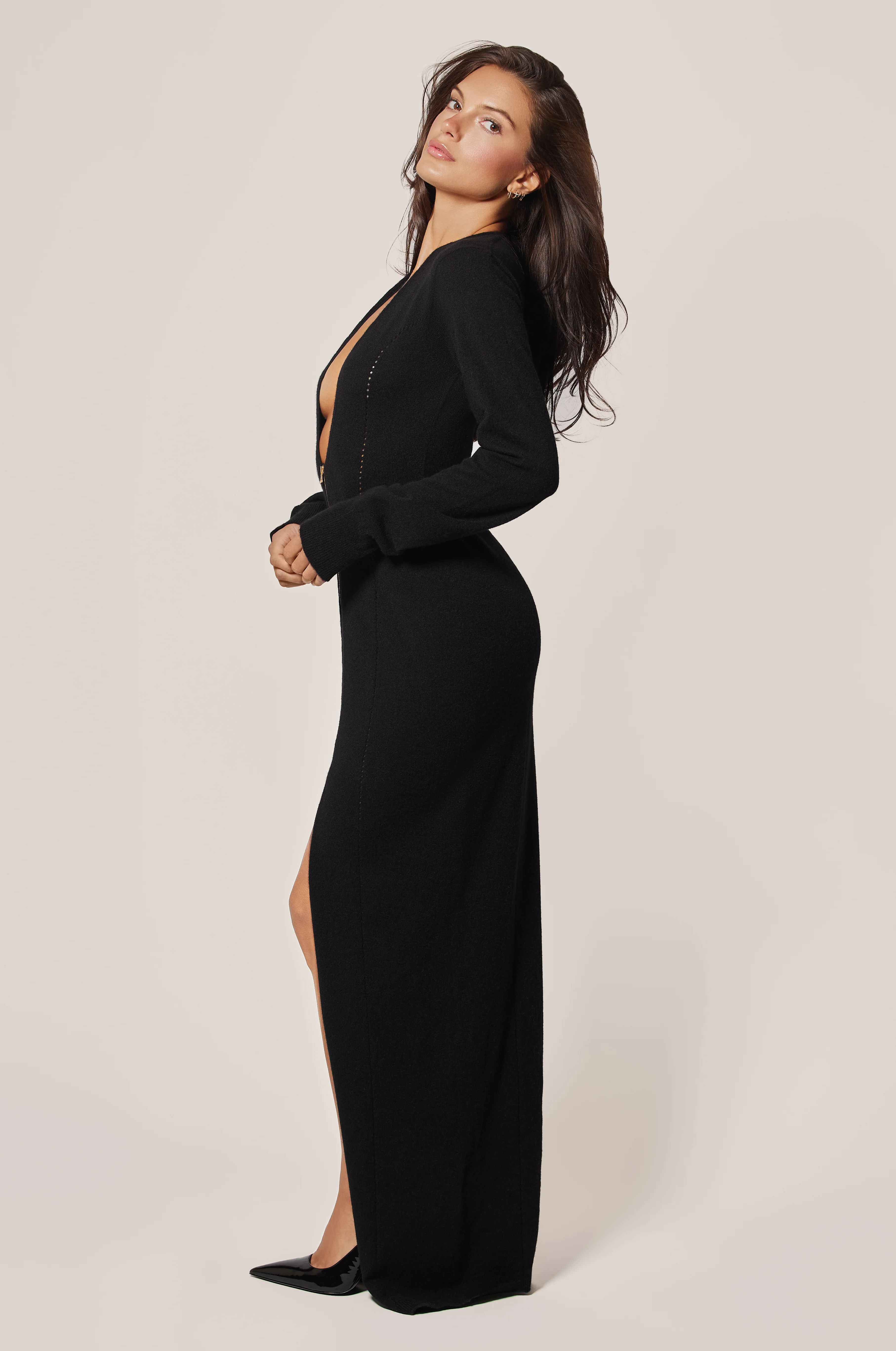 CASHMERE KNIT ROBE DRESS - Image 2