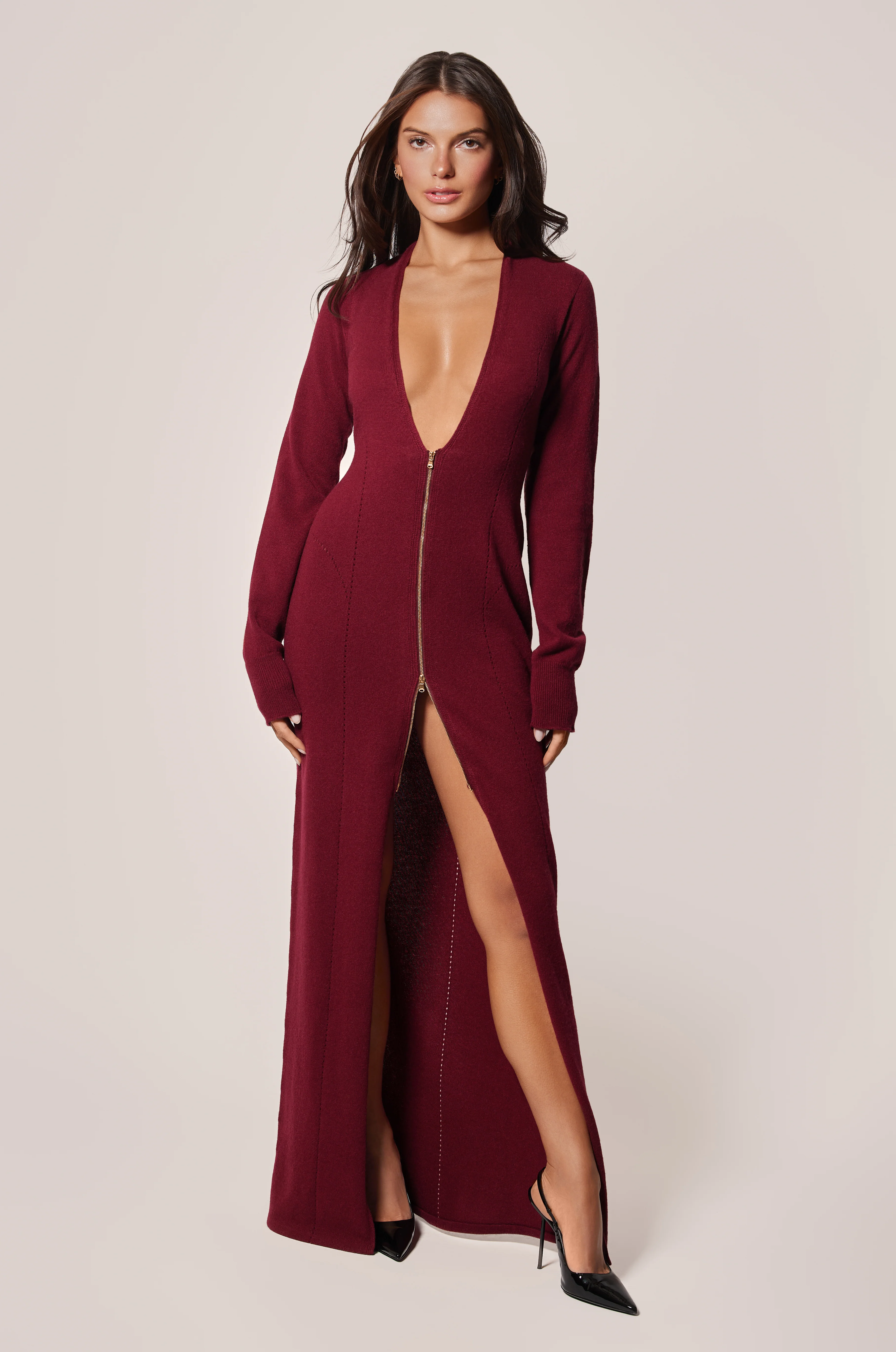 CASHMERE KNIT ROBE DRESS