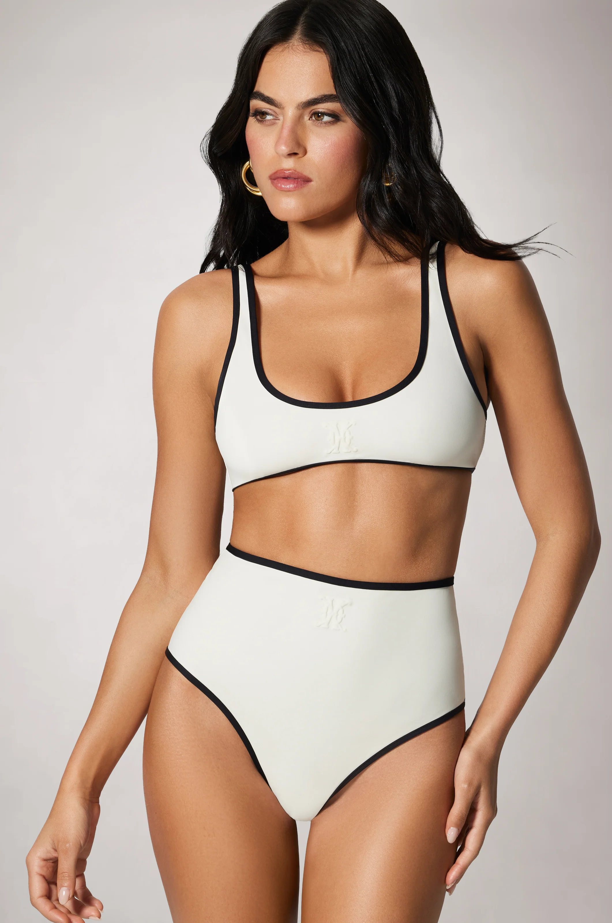 CONTRASTE HIGH WAIST BIKINI BOTTOM