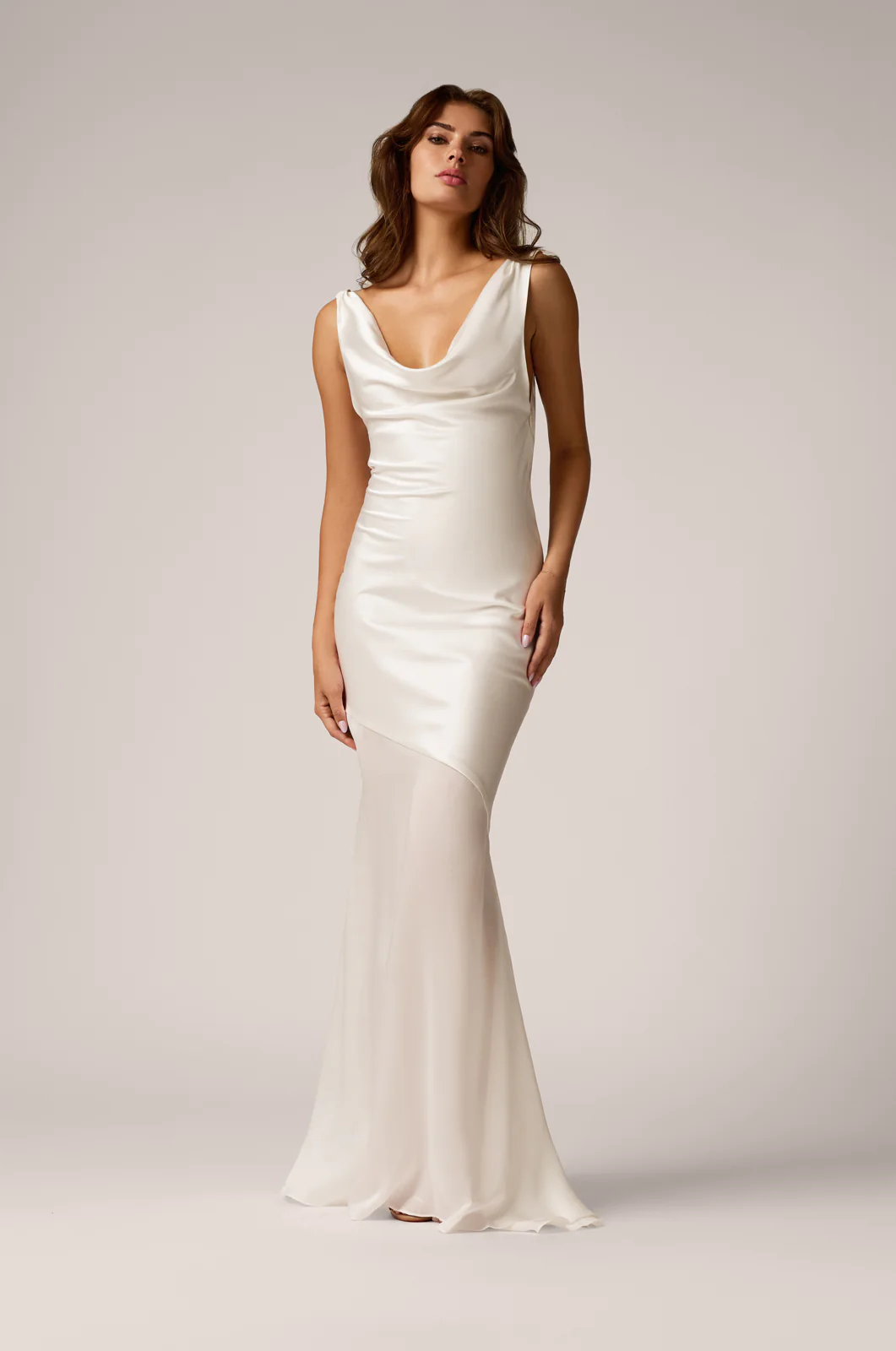 DEEP COWL DRESS