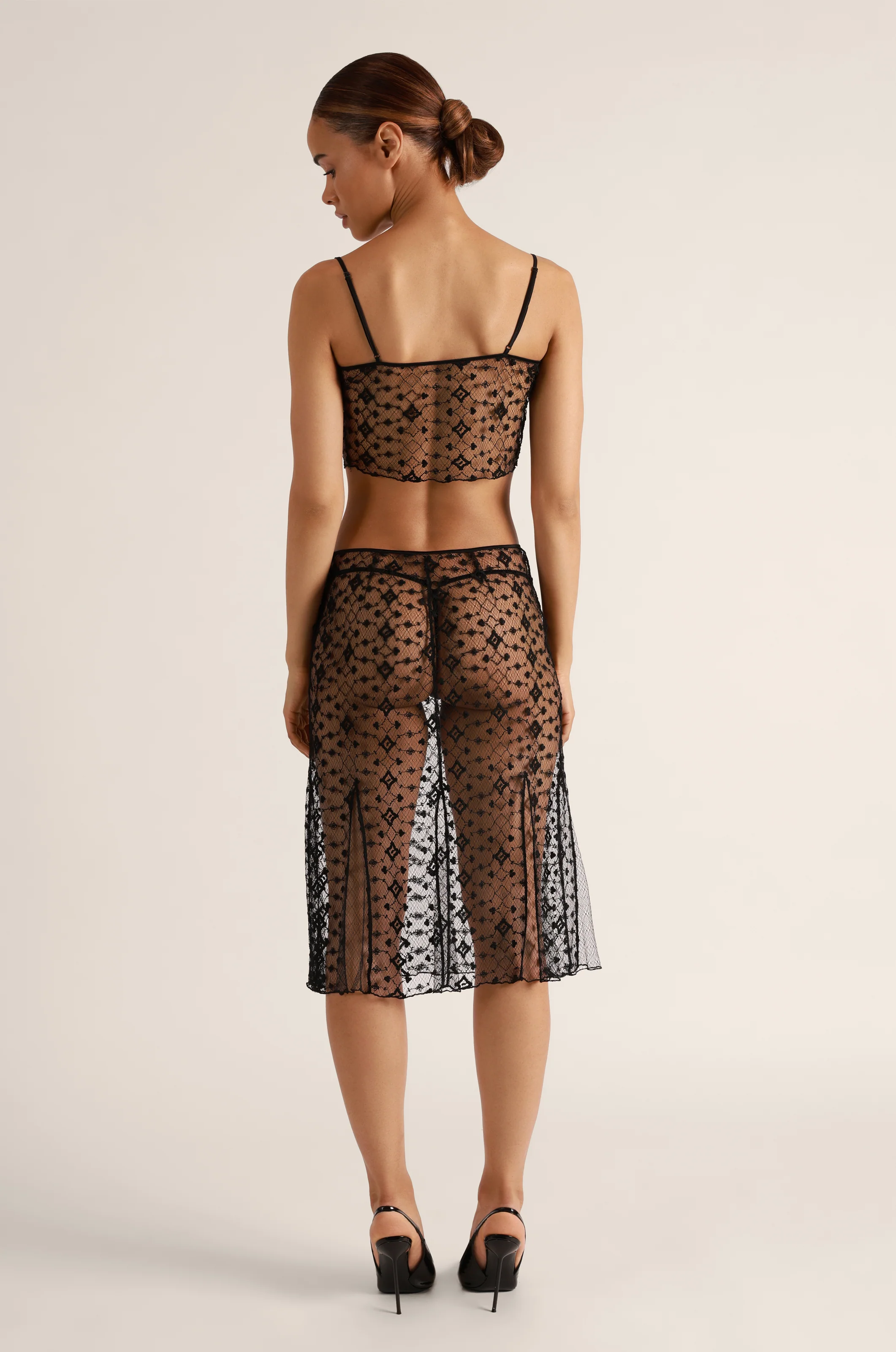 DIAMANTE EMBROIDERY SLIP SKIRT - Image 4