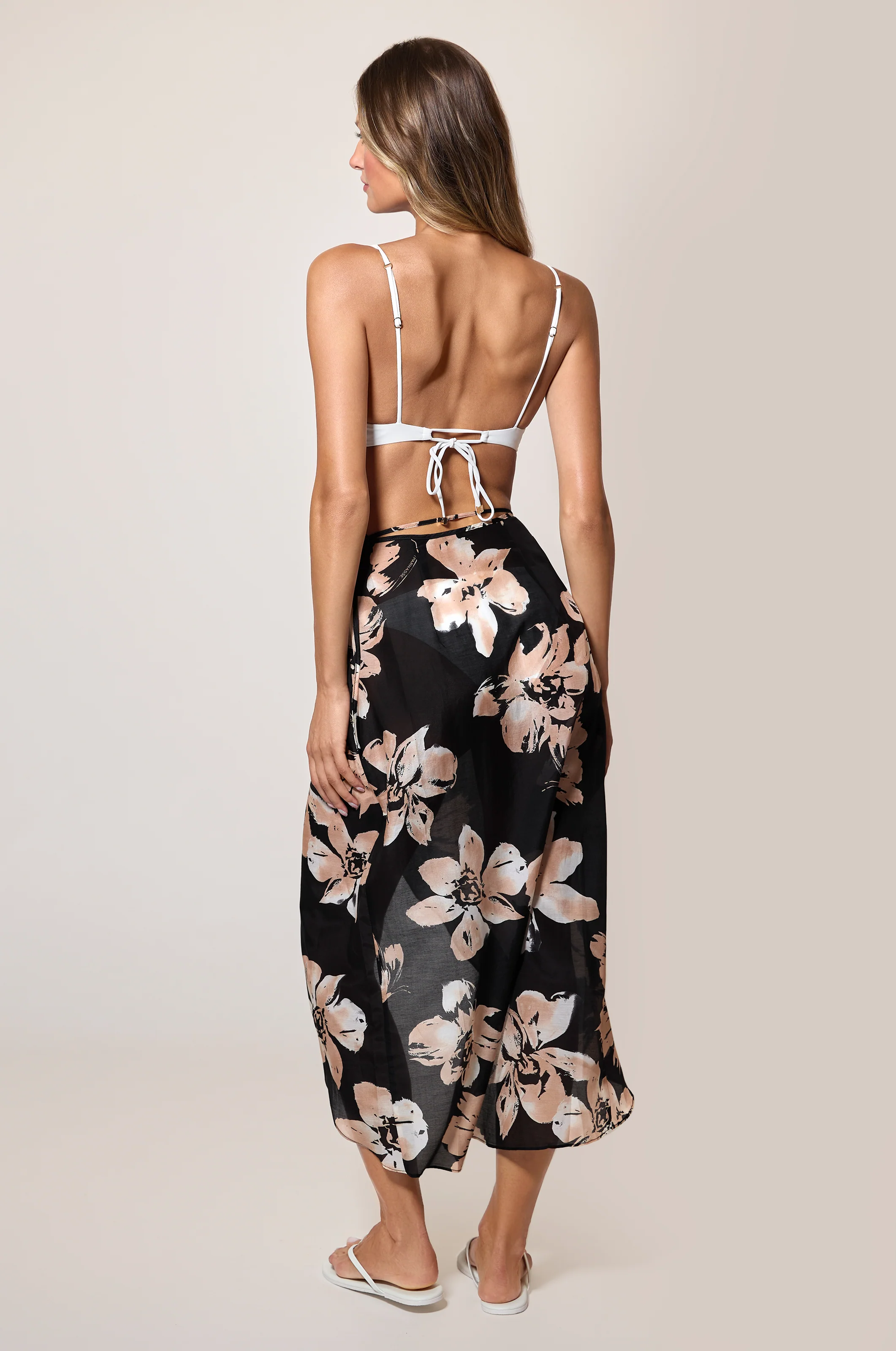 PAPILLON ET ORCHIDEE PRINT SARONG SKIRT - Image 3