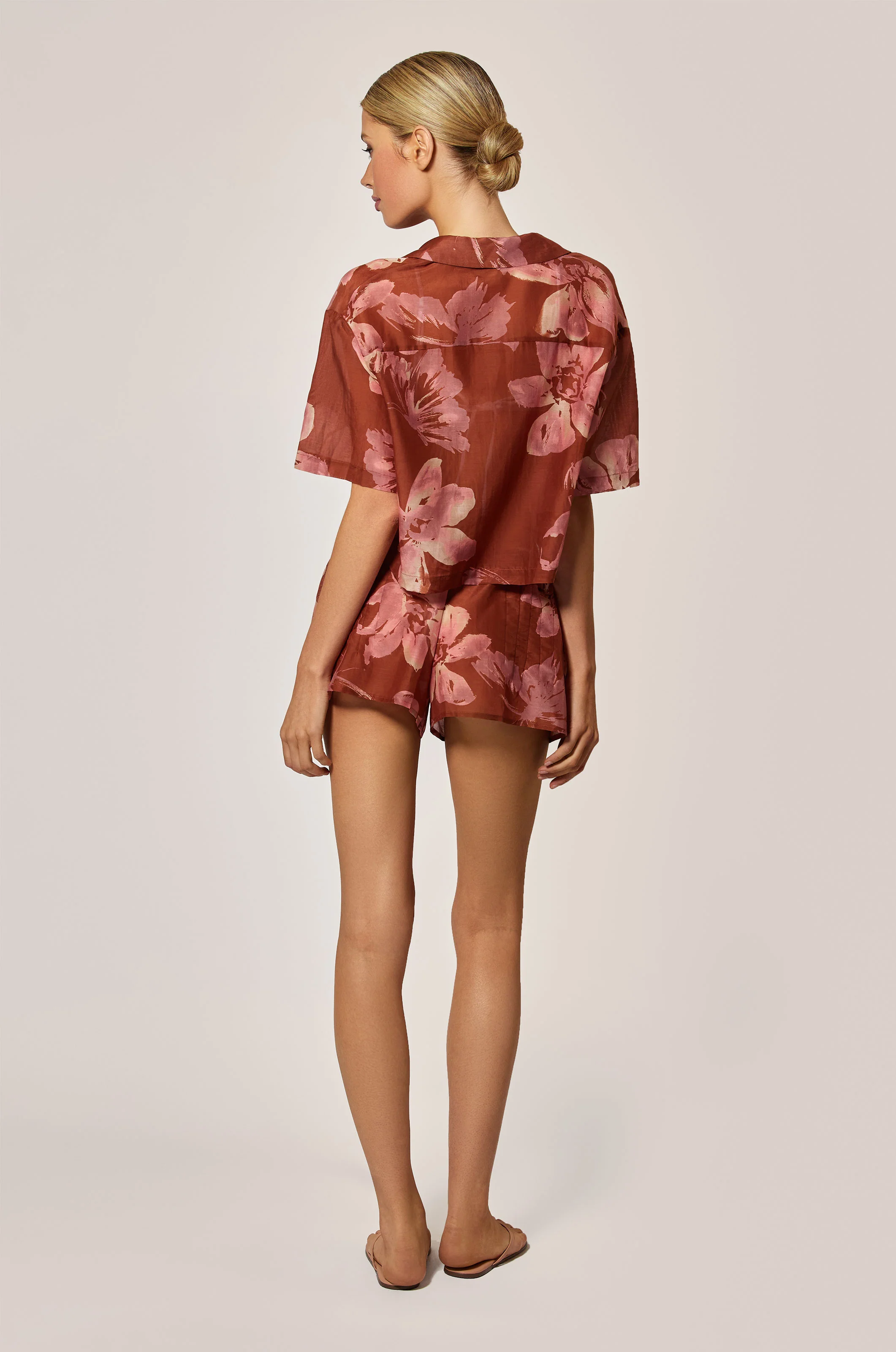 PAPILLON ET ORCHIDEE PRINT SHORT - Image 5