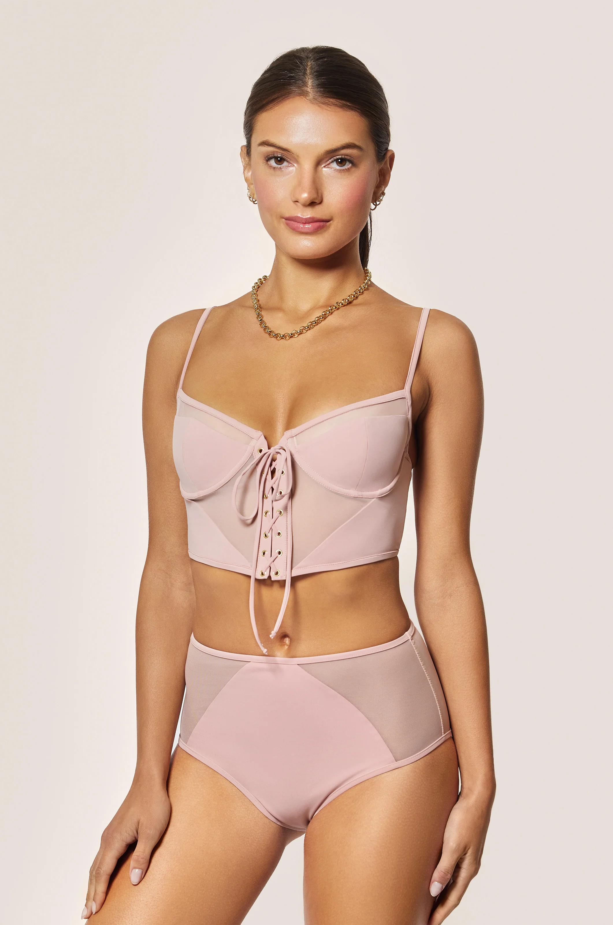 PEEP SHOW LONGLINE BIKINI TOP