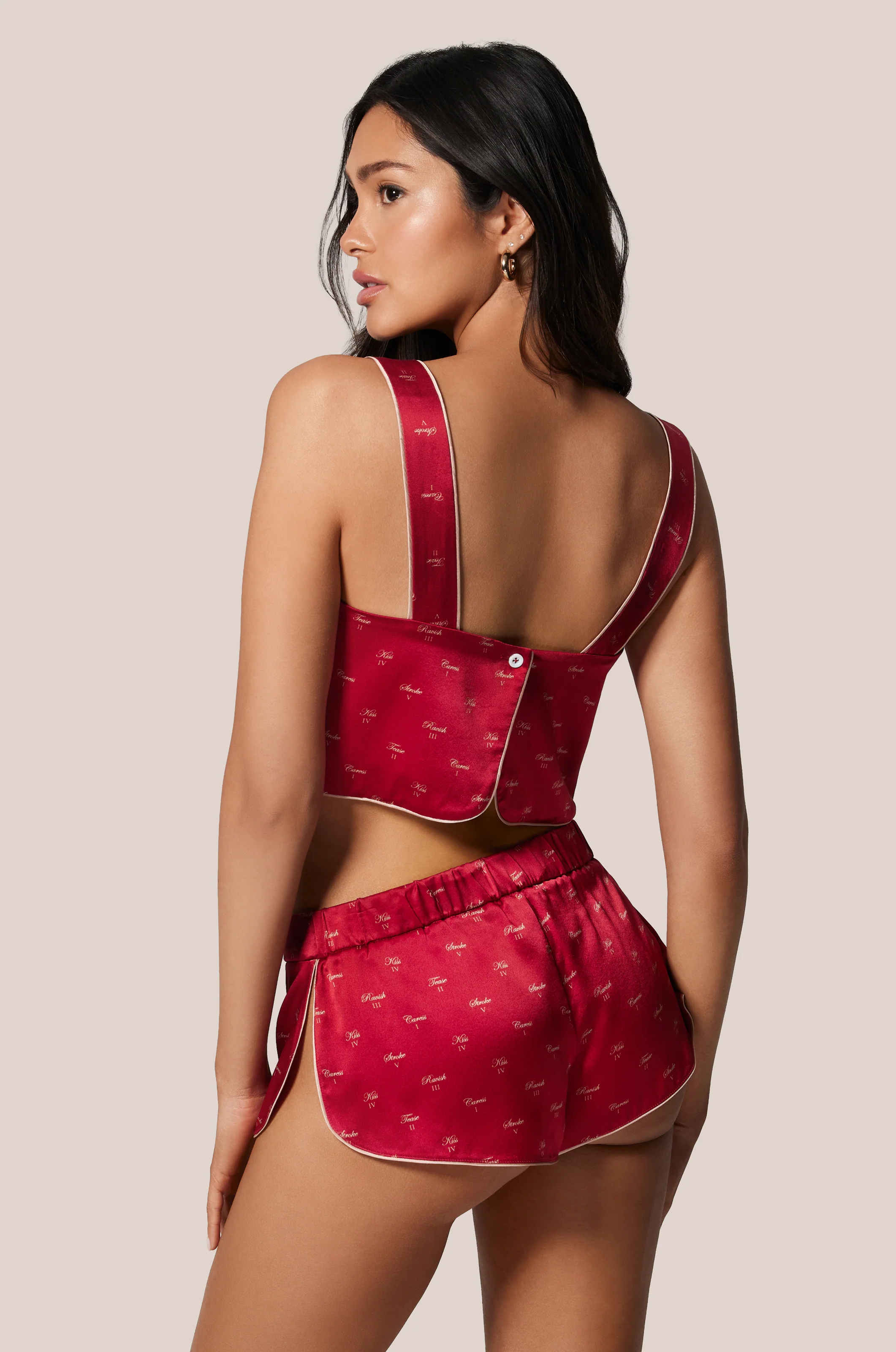 SILK LOUNGE KISS PRINT TAP SHORT