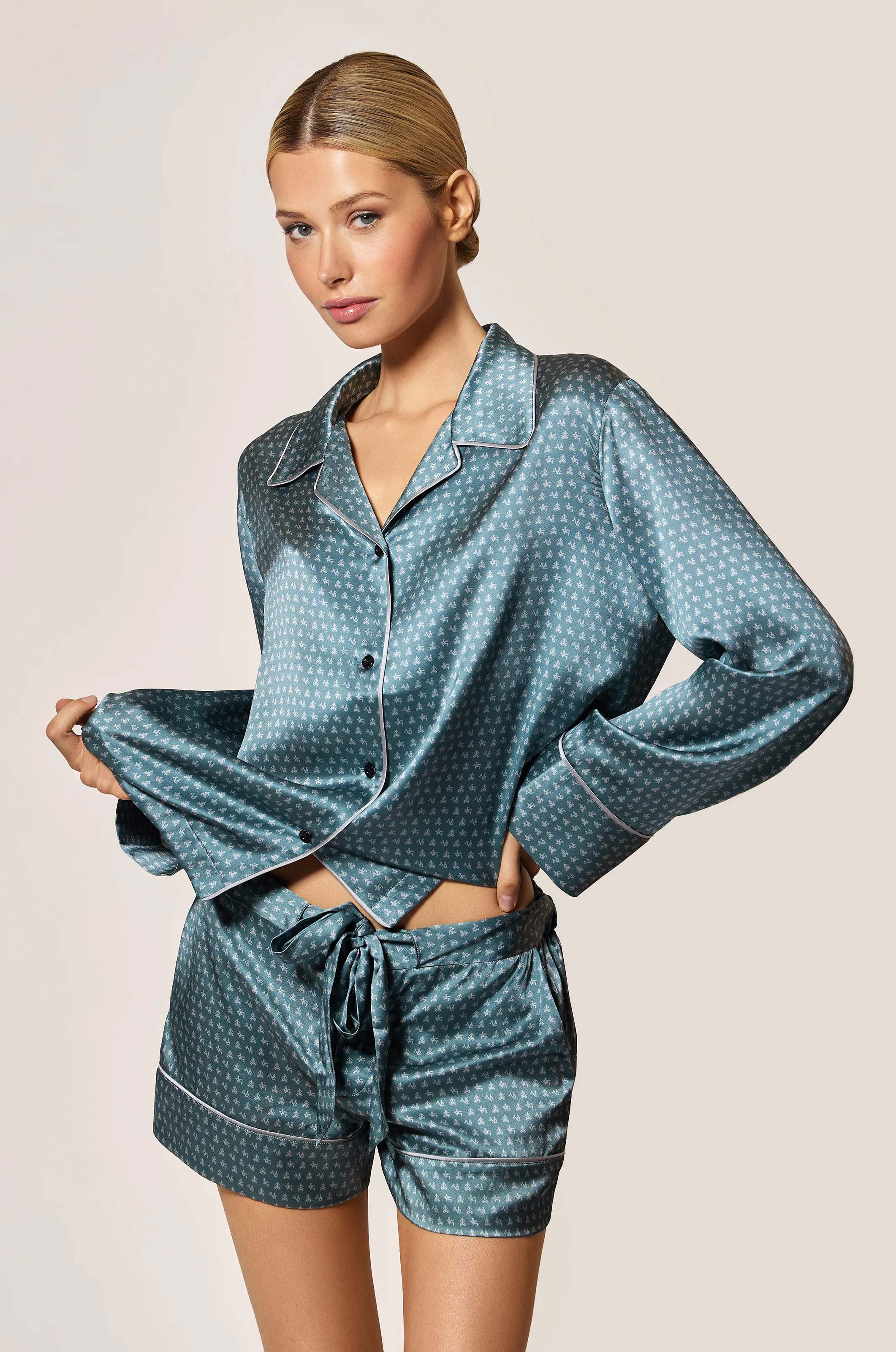 SILK LOUNGE MOI ET TOI LONG SLEEVE PJ TOP - Image 5