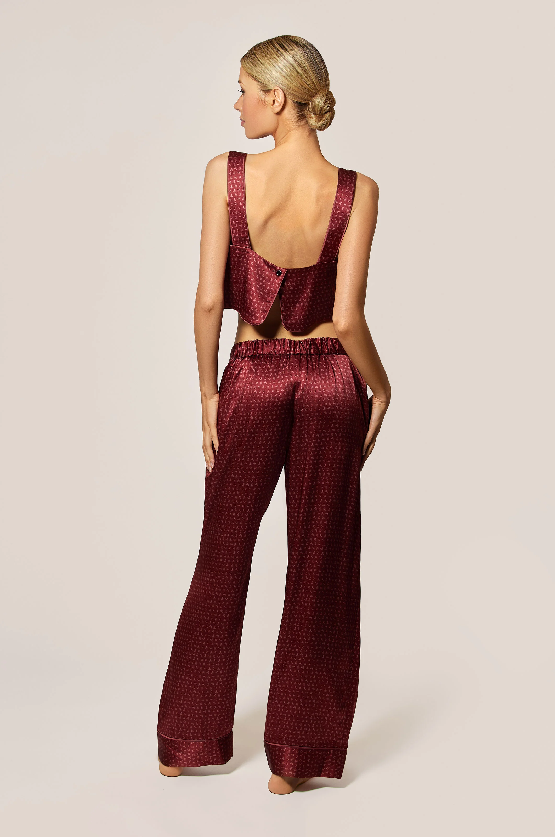 SILK LOUNGE MOI ET TOI TIE UP PAJAMA PANT - Image 4
