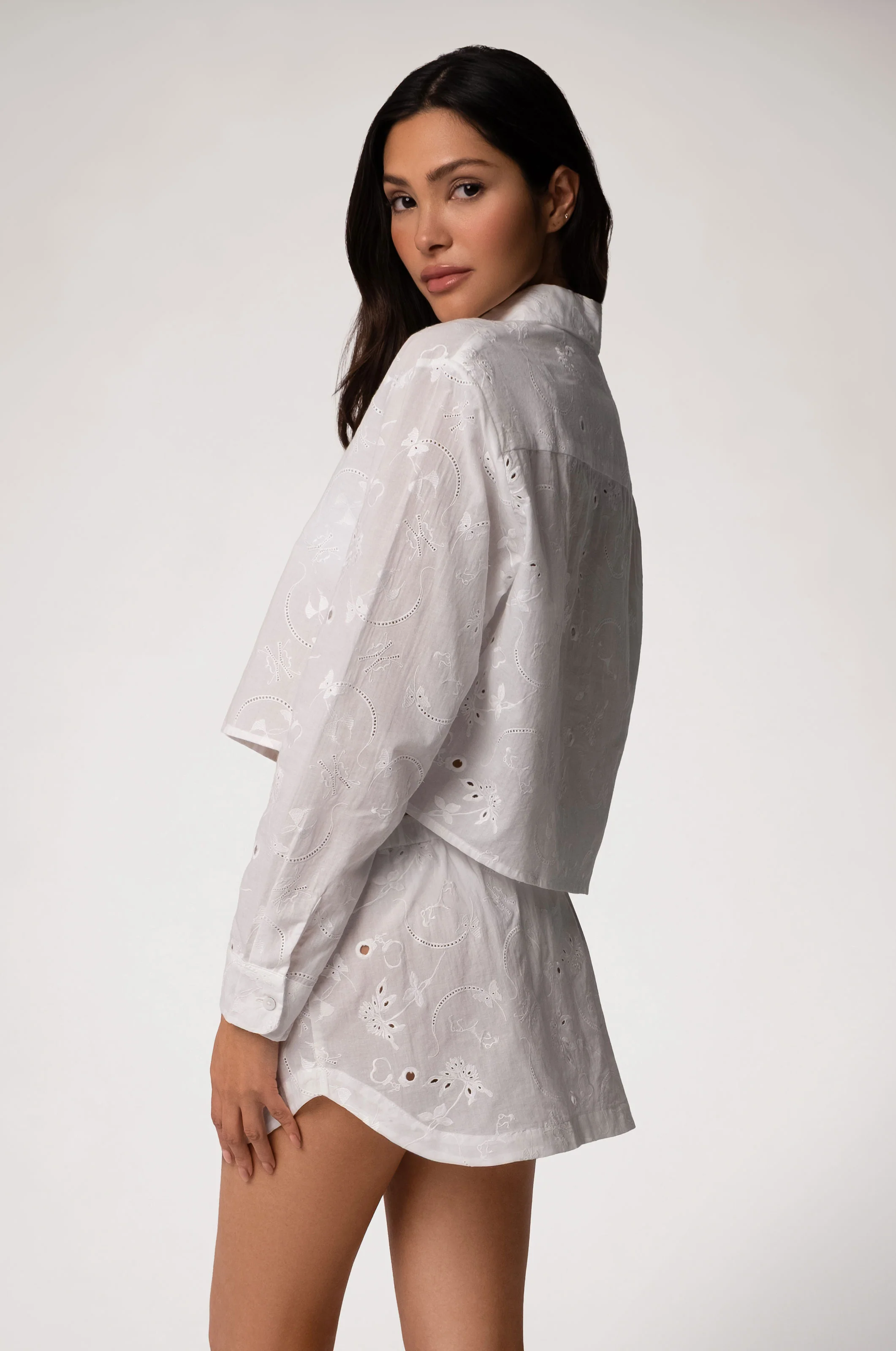 SIMONE COTTON EYELET MINI SKIRT - Image 2