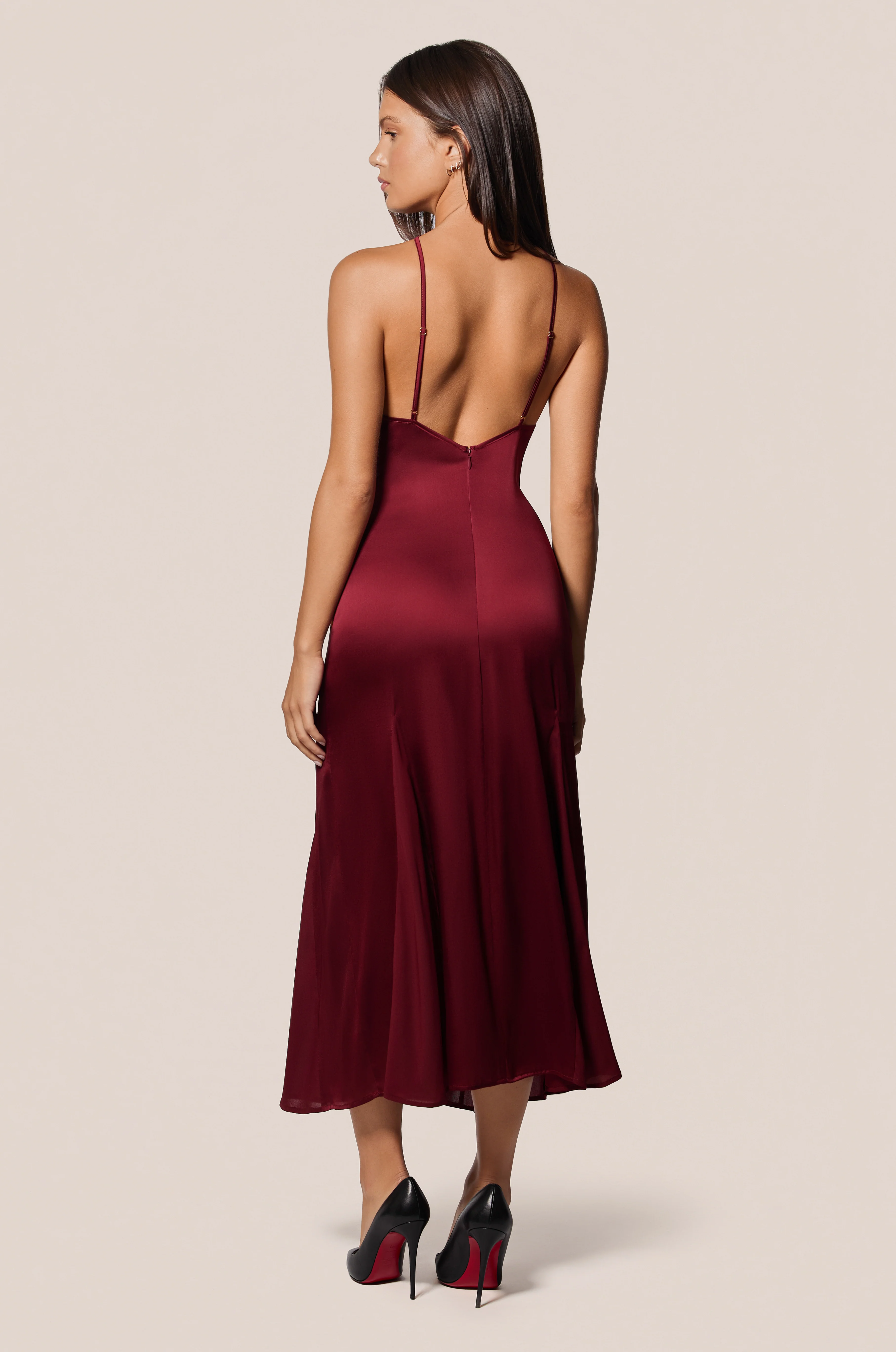 SOIE HALTER RUFFLE MIDI DRESS - Image 3