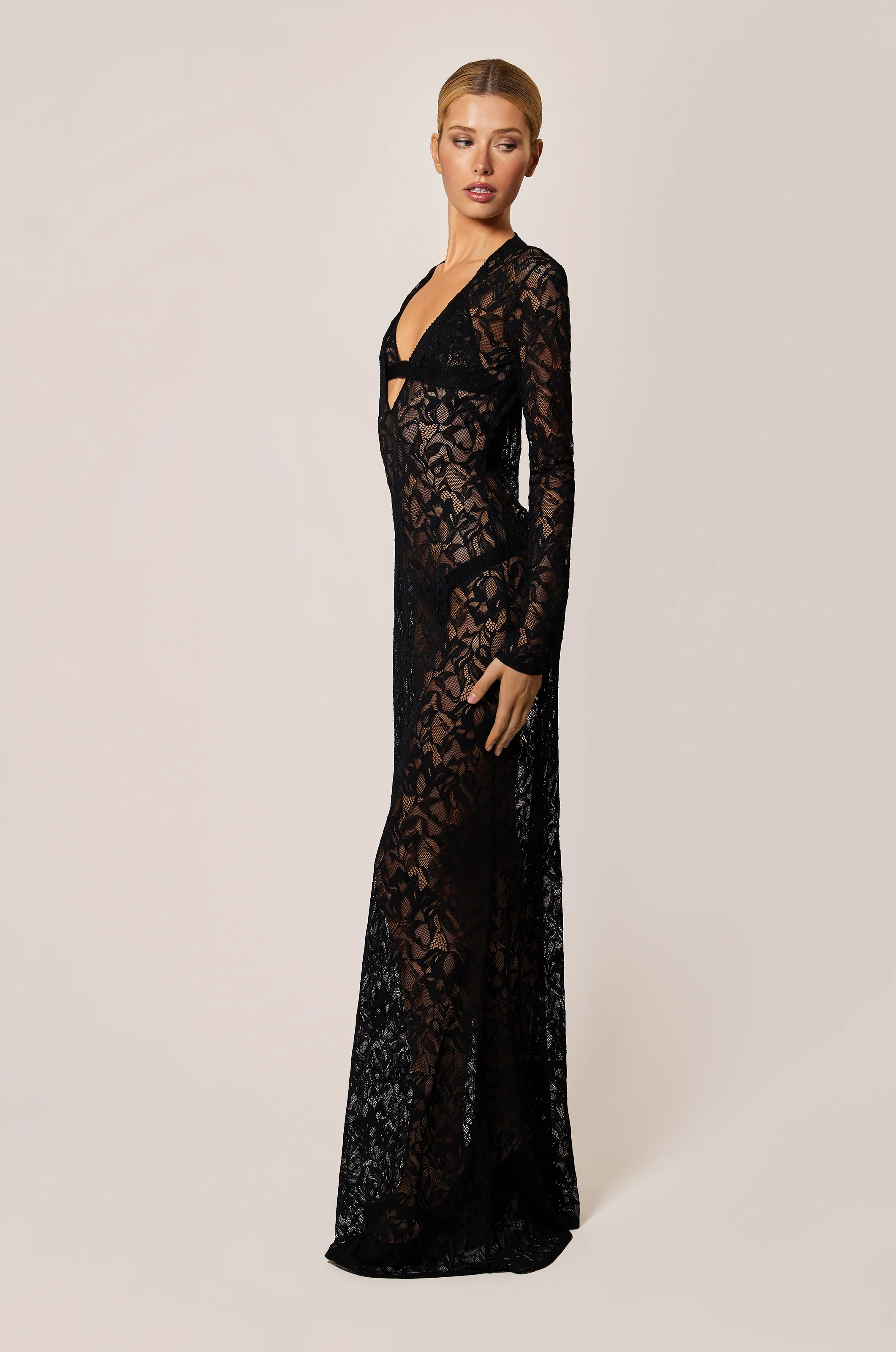 SOPHIE STRETCH LACE MAXI DRESS - Image 3